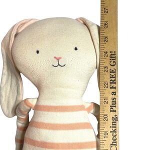 Meri Meri Organic Cotton Knitted Bunny Plush Long Legs 26" Pink Cream